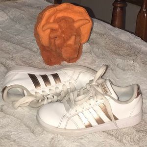 adidas Shoes | Adidas Rose Gold Stripe Baseline Sneakers | Poshmark